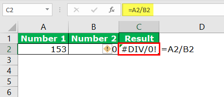 خطای فرمول نویسی div اکسل