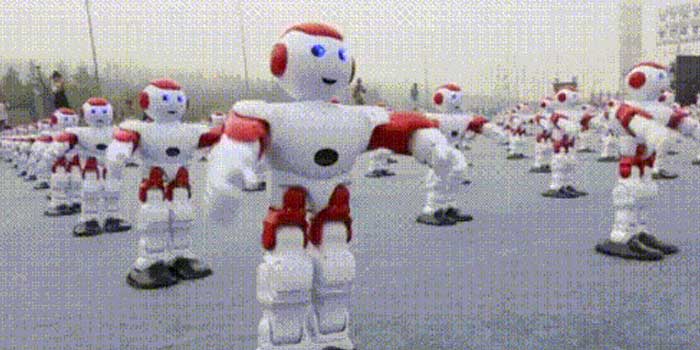 حرکات موزون 1000 ربات به صورت هماهنگ